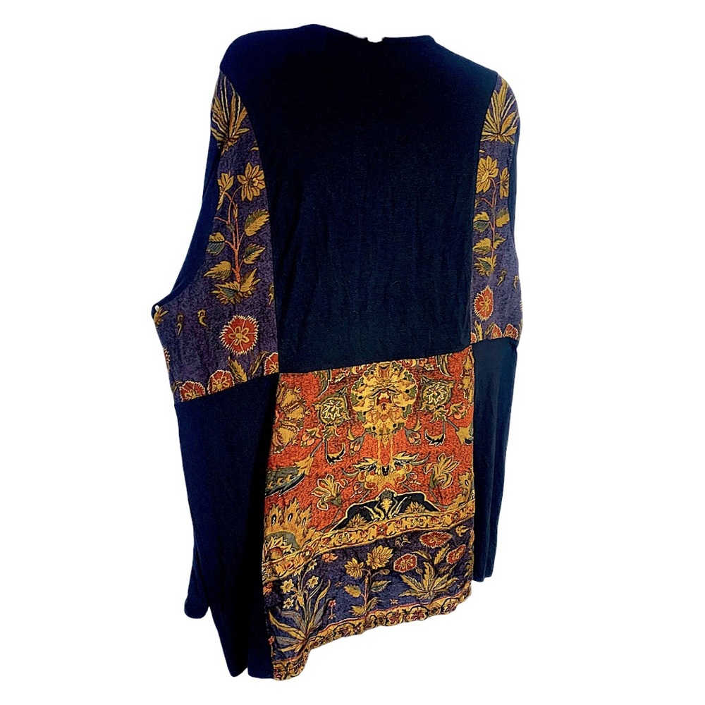 Soft Surroundings Black Tunic with Multicolor Printed Panel - Picture 7 of 15